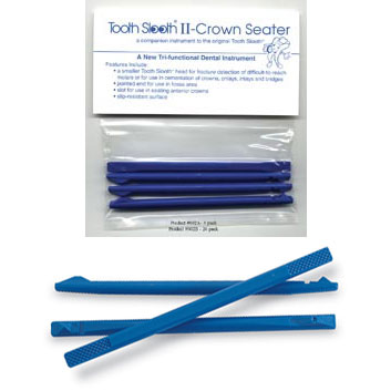 Tooth Slooth II Crown Seater, Blue 4/Pk. For small mouths and hard-to-reach third molars. Ideal