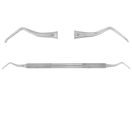 ProDent USA #4L/4R Columbia Double End Curette with Regular stainless steel round handle