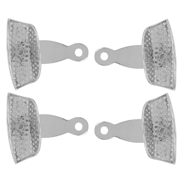 ProDent USA Set of 4 trays, ANTERIOR, perforated stainless steel impression trays, includes 2
