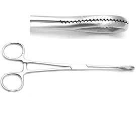 ProDent USA 7" Sponge Holding Forceps Serrated Straight