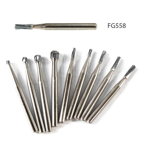 AccuCut FG #558 straight fissure crosscut carbide bur, 100/pk. Premium ...