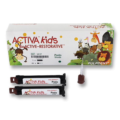 Activa Kids Bioactive ionic restorative resin, value refill: 2 x 5ml (8g) syringe Opaque white