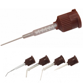 Activa Automix Needle Tips 50/Pk. Brown/Clear with Bendable 20-Gauge Metal Cannula. Dispenser