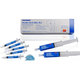 Etch-Rite Jumbo Kit - 38% Phosphoric Acid Etching Gel: 2 - 25 mL Syringes, 5 x 3 mL Empty Syringe