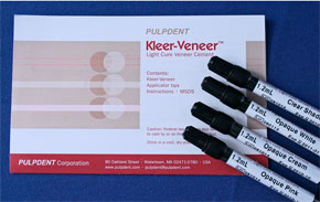 Kleer-Veneer Kleer-Veener - Opaque White Shade Refill. Light Cure Veneer Cement, Moisture