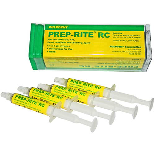 Prep-Rite RC 17% Viscous EDTA Gel, contains peroxide and lubricant, 4 - 5gm syringe kit. An