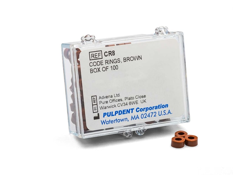Pulpdent Brown Silicone Color Code Instrument Rings 100/Bx. Will withstand all heat sterilization