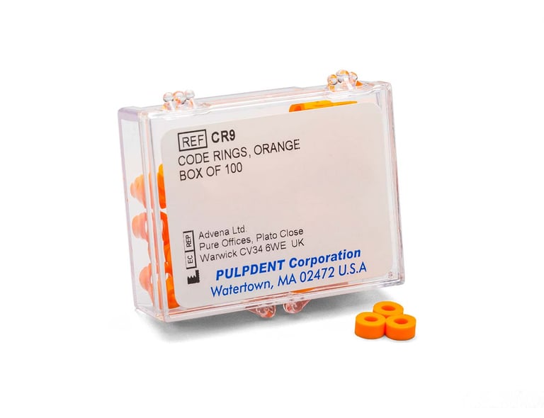 Pulpdent Orange Silicone Color Code Instrument Rings 100/Bx. Will withstand all heat sterilization