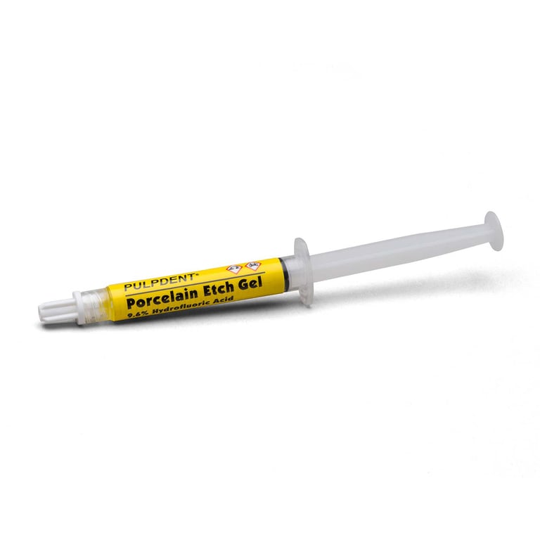 Pulpdent Porcelain Etch Gel, 9.6% Hydrofluoric Acid, 3 mL Syringe, 1/Pk