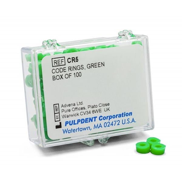 Pulpdent Green Silicone Color Code Instrument Rings 100/Bx. Will withstand all heat sterilization