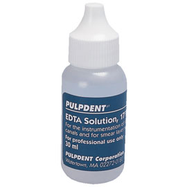 Pulpdent EDTA 17% Aqueous Chelating Agent 120 mL Bottle. Prepares dentinal walls for better