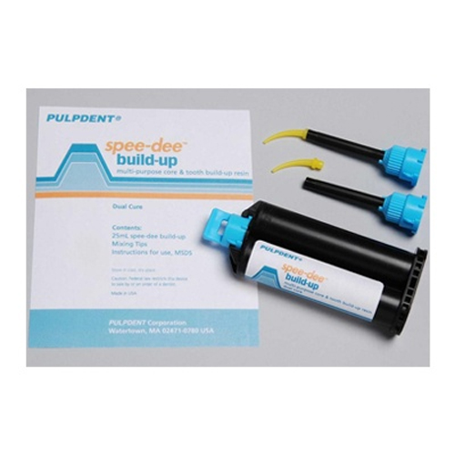 Spee-Dee Build-up material, 25mL automix cartridge & 20 mix tips. Dual cure, radiopaque