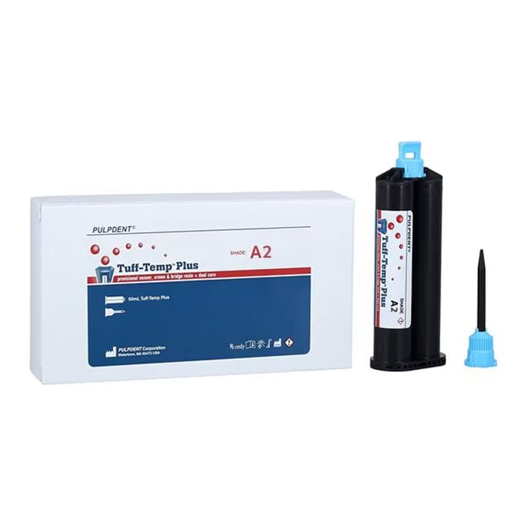 Tuff-Temp Plus Dual-cure Provisional Crown & Bridge Resin, A2, 50 mL Cartridge & 10 Tips