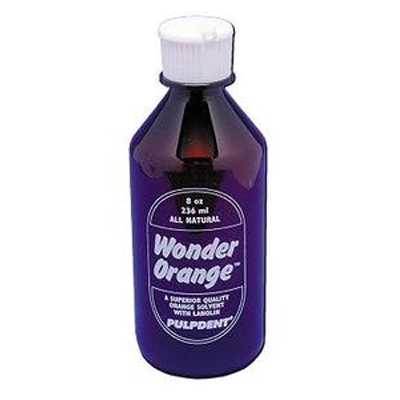 Wonder Orange solvent, 8 ounce plastic dispenser bottle. All natural cleaning solution