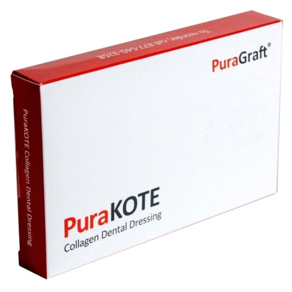 PuraKOTE Collagen Wound Dressing, 0.75" x 1.5" (2 cm x 4 cm), Box of 10. Resorbable Collagen Foam
