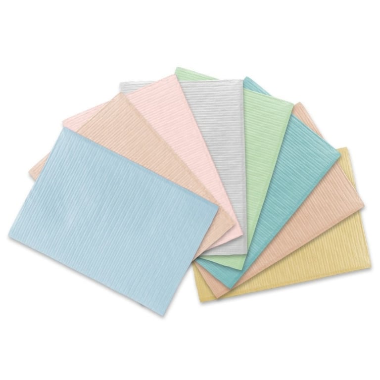 PureLife+ 2-Ply Paper/1-Ply Poly Dental Bib, Blue, 500/Case. Tear resistant, ensuring maximum