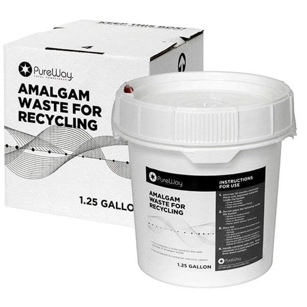 PureWay Amalgam Waste Recycling System. 1.25 Gallon bucket, shipping box & return shipping