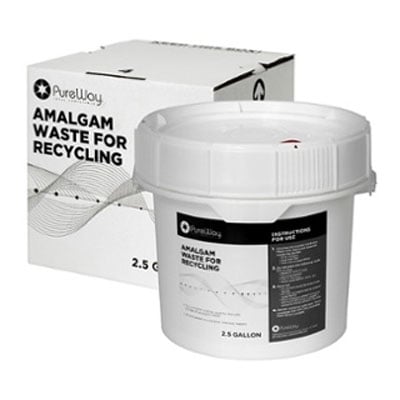 PureWay Amalgam Waste Recycling System. 2.5 Gallon bucket, shipping box & return shipping