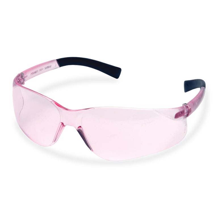 Ztek Child 103mm Safety Glasses, Scratch-Resistant, Pink, 1/Pk. Mini design suited for slimmer
