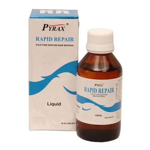 Rapid Repair Liquid, Cold Cure 100 ml Bottle. For Self Cure Denture Base Material for Repairing