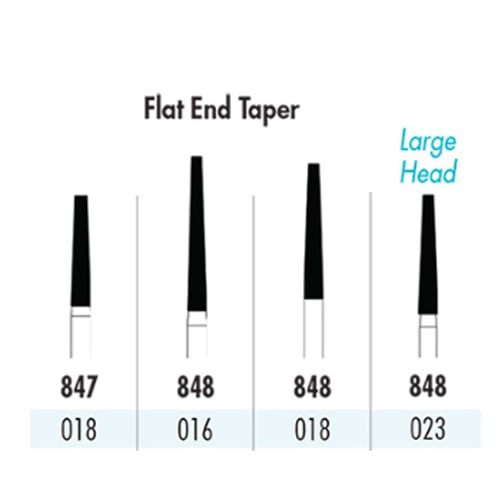 Quala #848 018 Flat End Taper Single Use Diamond, Super Coarse Grit, pack of 10 diamonds