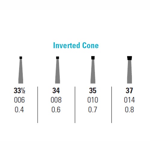 Quala FG #34 Inverted Cone Carbide Bur, Package o