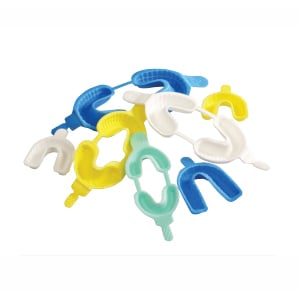 Quala Large Hinged Dual Arch Fluoride Tray - Blue, Package of 100 Trays