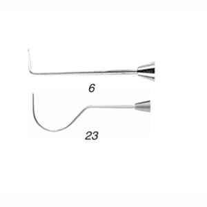 Quala #6 Single end explorer with 1/4" round solid stainless steel standard handle