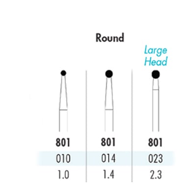 Quala FG #801 014 Round Single Use Diamond, Extra Fine Grit, pack of 10 diamonds