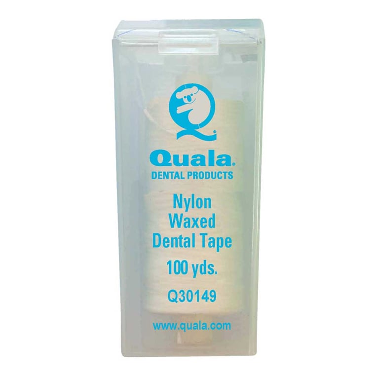 Quala Nylon Dental Tape Refill, Waxed dental tape ribbon floss, Fits standard office dispensers