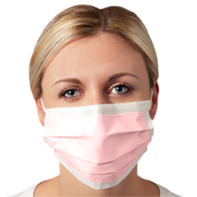 Quala Ear-Loop Masks, Pink, 50/Box. Latex-free