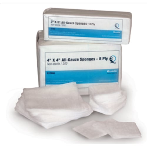 Quala 4" x 4" 8 ply All Gauze Sponges 4000/Case. Non-Sterile