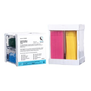 Quala Fine tip micro applicators, pink & yellow, 400 applicators. Non-absorbent, non-linting