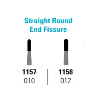 Quala FG #1157 Straight Round End Fissure Carbide Bur, package of 50