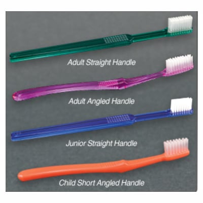 Quala Child Toothbrushes, 23 tufts tapered head, Soft, End-Rounded Bristles, Short Angled handle
