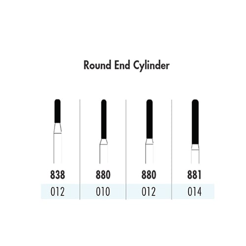 Quala FG #881 014 Round End Cylinder Single Use Diamond, Coarse Grit, pack of 25 diamonds