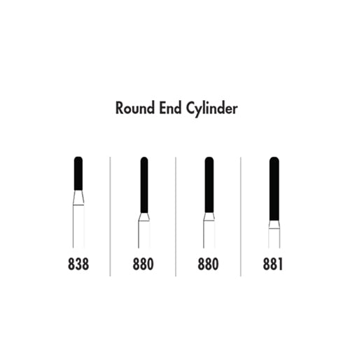 Quala FG #880 012 Round End Cylinder Single Use Diamond, Coarse Grit, pack of 25 diamonds