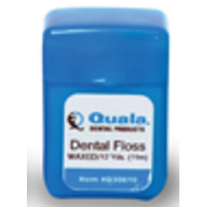 Quala Dental Floss, Nylon Waxed plain, Shred resistant, Patient-sized 12 yards floss