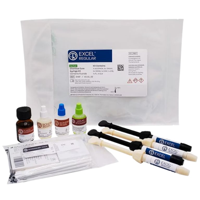 Reliance Excel Regular Herbst Screw Syringe Kit with Fluoride, Single Set. Includes: 2 x Excel