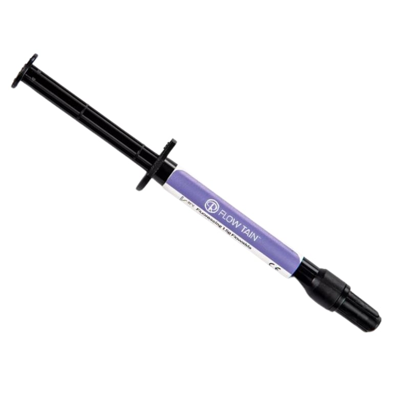 Reliance Flow Tain 1.5g Regular Viscosity Flowable Light Cure Composite, 1/Pk. Injected onto