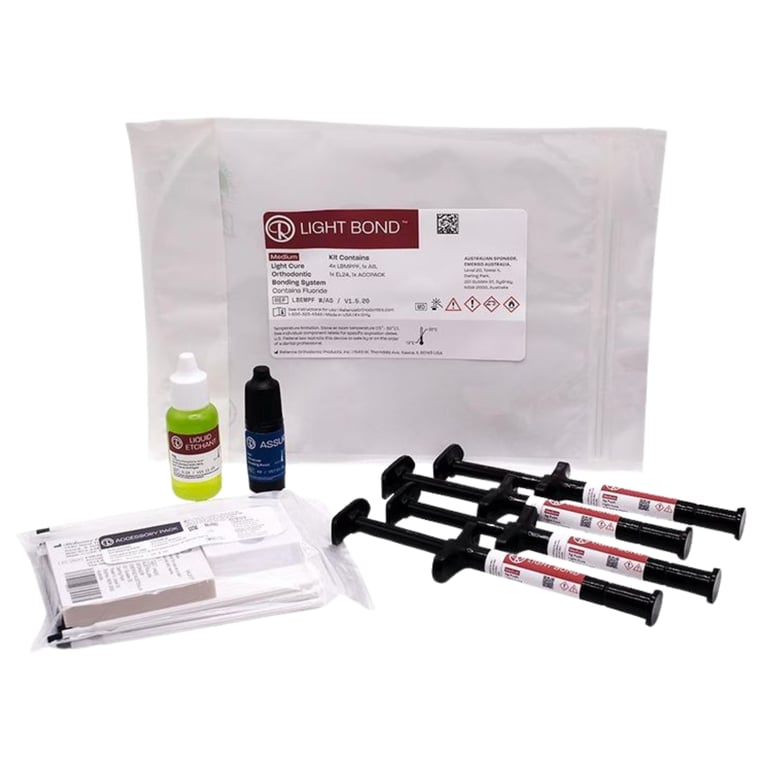 Reliance Light Bond Medium Push Syringe Kit with Fluoride and Assure, Single Set. Includes: 4 x 5g