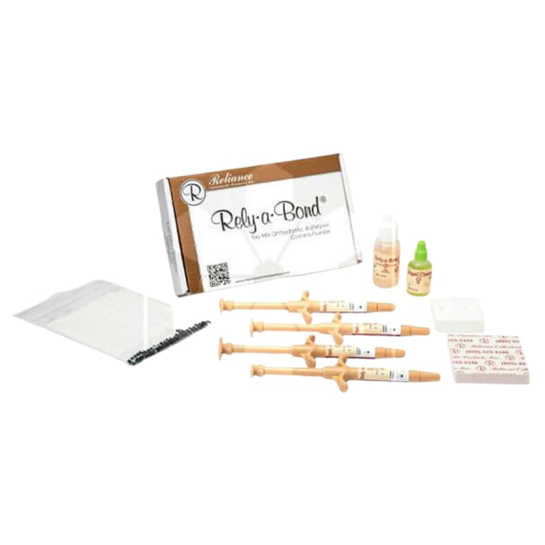 Reliance Rely-a-Bond Push Syringe Kit with Fluoride, Single Set. Includes: 4 x 3.5g syringe, 1 x