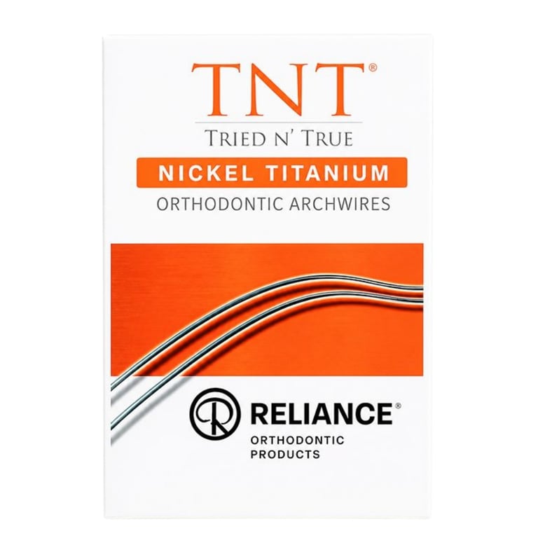 Reliance TNT .014 NiTi Archwire, D-Form Lower, Pre-Stopped, 25/Pk. For levelling and aligning