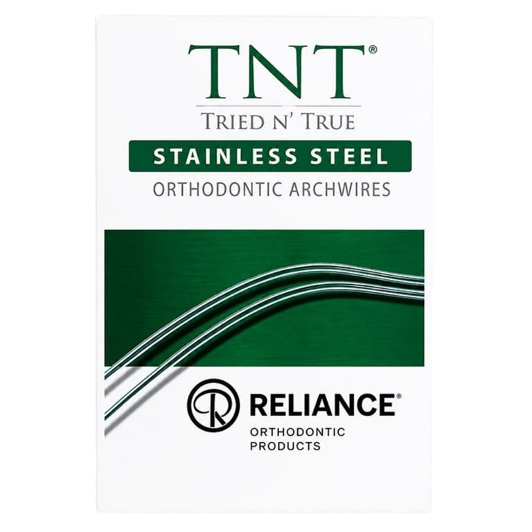 Reliance TNT .014 Stainless Steel Archwire, D-Form Upper, 25/Pk. For working and finishing stages