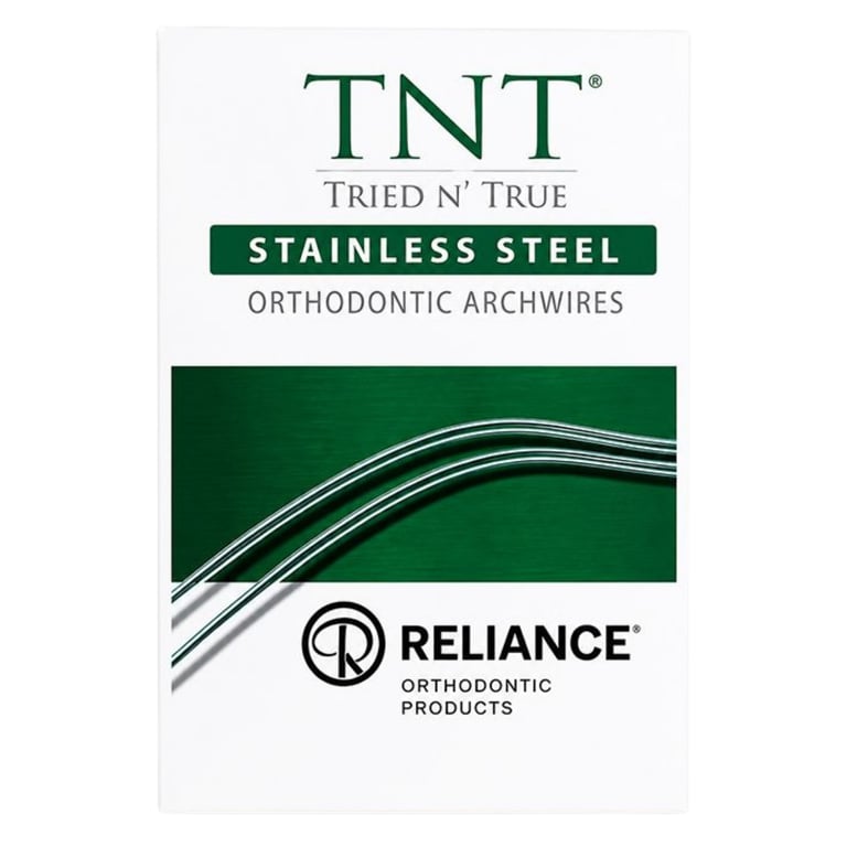 Reliance TNT .016 Stainless Steel Archwire, D-Form Lower, 25/Pk. For working and finishing stages
