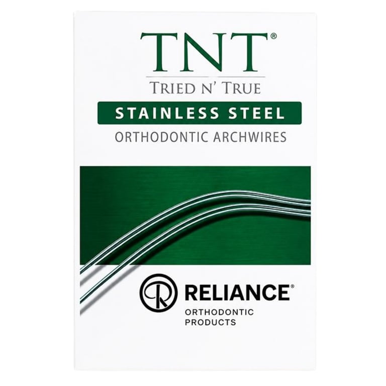 Reliance TNT .018 Stainless Steel Archwire, D-Form Lower, 25/Pk. For working and finishing stages