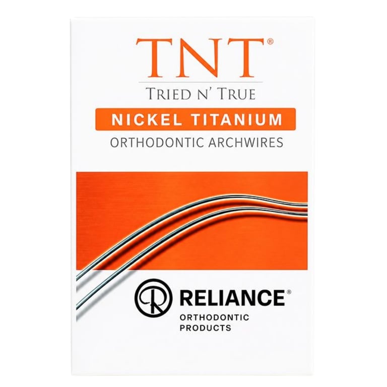 Reliance TNT .019 x .025 NiTi Archwire, D-Form Lower, Pre-Stopped, 25/Pk. For levelling