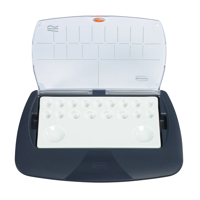 Renfert Lay:Art Tropic Pro XL Mixing Tray, 1/Pk. Versatile mixing tray with 13 drop-shaped wells
