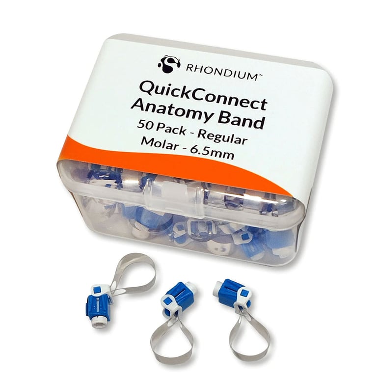 Rhondium QuickConnect Anatomy Band, Non-Tabbed, 6.5mm Large, 50/Pk