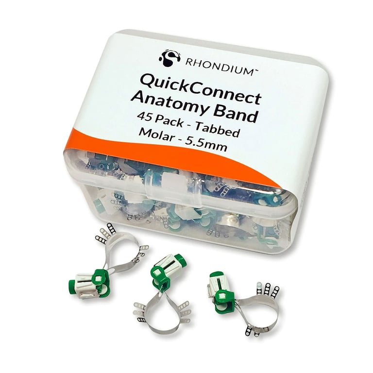 Rhondium QuickConnect Anatomy Band, Tabbed, 5.5mm Large, 45/Pk
